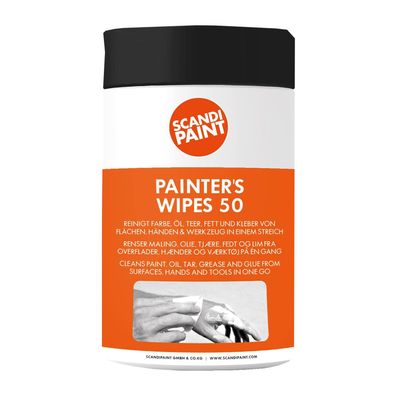 Scandipaint Painters WIPES 50 STK Kleber Farbe Reinigungstücher Fett Öl Kleber