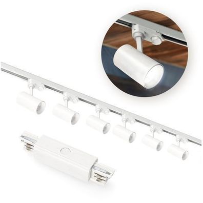 Schienensystem Komplett-Set 1m+1m, I ext., 6x Lampe, 2x Sockel WHITE