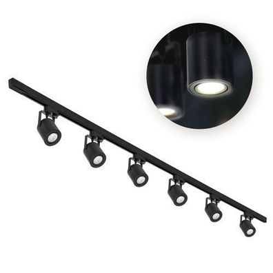 Schienensystem Komplett-Set 6x Spotlight auf GU10 + Schiene 2m Komplett