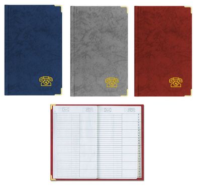 Stylex 49943 Adress- und Telefonbuch Messingecken goldfarben 13 x 20,5 cm 72 Seiten