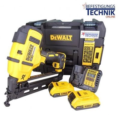 DeWALT Akku Nagler Stiftnagler Stauchkopfnagler DCN660D2 18V 2x2,0 Ah 32-64mm 20° BR