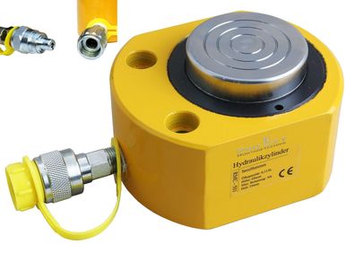 50t Kurzhubzylinder, Hydraulikzylinder, Hub 16mm, silber, 00079