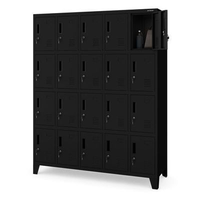 Umkleideschrank Spind Schließfachschrank Metallschrank 172x136x45 cm Schwarz