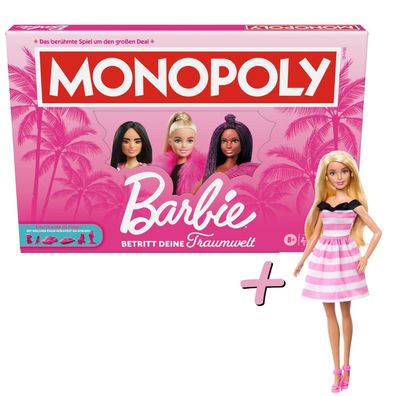 Monopoly Barbie Brettspiel Set mit Barbie 65. Jahrestag Puppe Sammlerfigur