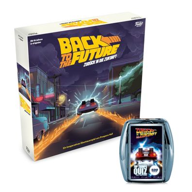 Zurück in die Zukunft 2er Spiele Bundle Brettspiel Quiz Marty McFly DeLorean