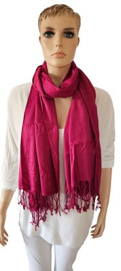 XXL Herbst/Winter Schal Tuch Halstuch Scarf Viskose Fransen einfarbig in Beere