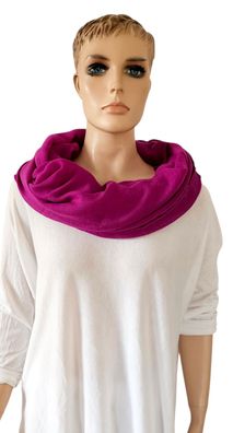 XXL Loop Schal Halstuch Schlauchschal Baumwolle Viskose einfarbig dunkles Pink