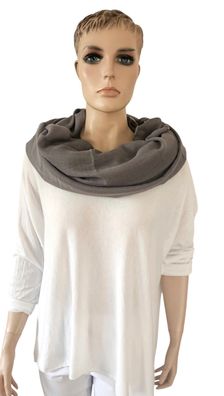 XXL Loop Schal Halstuch Schlauchschal Baumwolle Viskose einfarbig in Grau