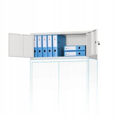 Aktenschrankaufsatz Aufsatz für Aktenschrank Büroschrank 38x90x40 cm Grau