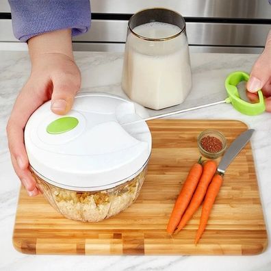 Vegetable slicer with pull cord, multi-chopper for onions, vegetables & fruit, vegeta