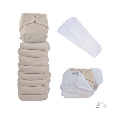 Popolini MaxiSnap Frottee Organic Set kba Komplettset Stoffwindeln 3-15kg