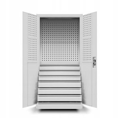 Werkzeugschrank Werkstattschrank mit Schubladen 185 x 92 x 50 cm grau