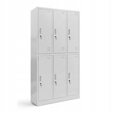 Schließfachschrank Spint Wertfachschrank Umkleideschrank 185x90x45 cm Grau