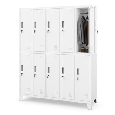 Umkleideschrank Spind Spint Schließfachschrank 172x136x45 cm Weiß
