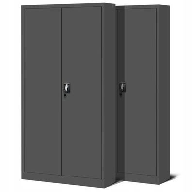 2er Set Aktenschrank Metallschrank Büroschrank 195 x 90 x 40 cm: Anthrazit