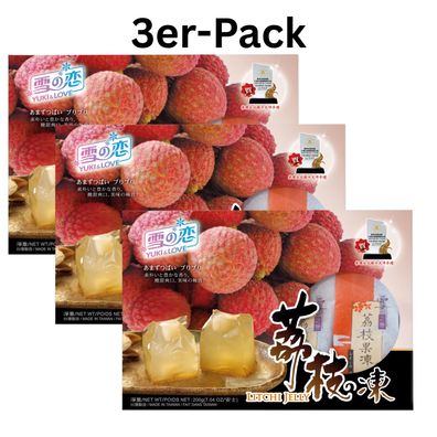 3er-Pack YUKI & LOVE Gelee Jelly Litschi 200g