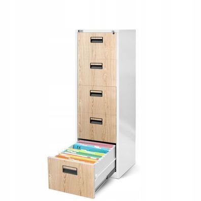 Hängeregistraturschrank Hängeregisterschrank 162 x 46 x 62 cm Weiß-Holzoptik