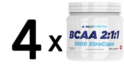 4 x Allnutrition BCAA 2:1:1 1000 Xtra Caps - 180 caps