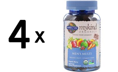 4 x Garden of Life Mykind Organics Men's Multi Gummies, Organic Berry - 120 vegan gum