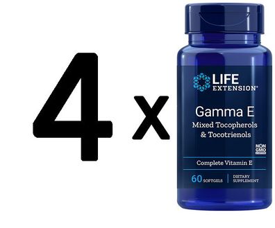 4 x Life Extension Gamma E Mixed Tocopherols & Tocotrienols - 60 softgels