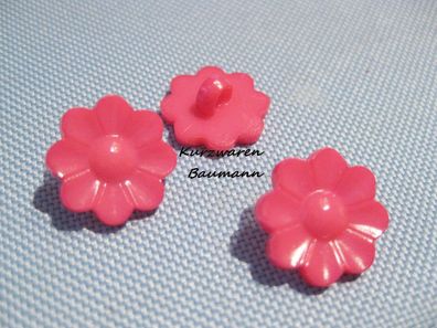 1 Kunststoff Kinderknopf Blume rosa 16x7mm Öse 3mm Nr 20