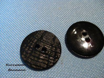 1 Kunststoffknopf Knöpfe schwarz 15x3mm 2 Loch 2mm Nr 99