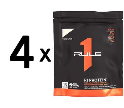 4 x Rule One R1 Protein, Vanilla Creme - 450g