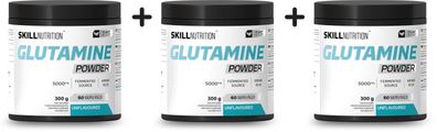 3 x Skill Nutrition Glutamine Powder, Unflavoured - 300g