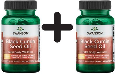 2 x Swanson Black Cumin Seed Oil, 500mg - 60 liquid vcaps
