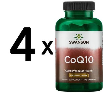 4 x Swanson CoQ10, 200mg - 90 caps