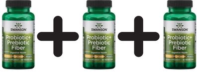 3 x Swanson Probiotic+ Prebiotic Fiber - 60 vcaps