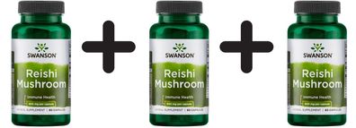 3 x Swanson Reishi Mushroom, 600mg - 60 caps