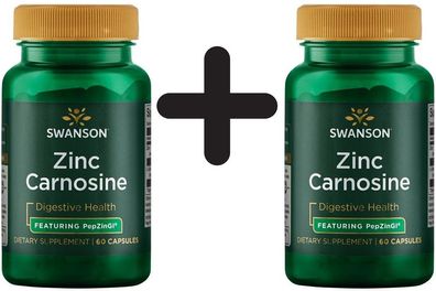 2 x Swanson Zinc Carnosine - 60 caps