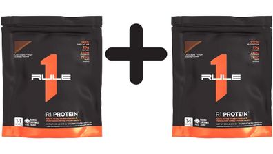 2 x Rule One R1 Protein, Chocolate Fudge - 448g