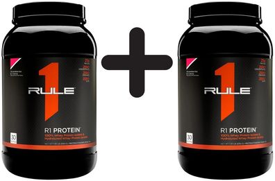 2 x Rule One R1 Protein, Strawberries & Creme - 876g