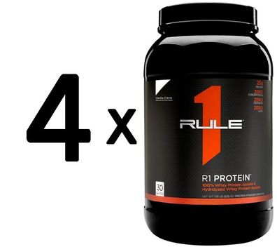 4 x Rule One R1 Protein, Vanilla Creme - 876g