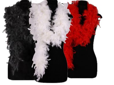Federboa rot schwarz weiß Köln 20er Boa Federn versch. Farben Karneval Fasching