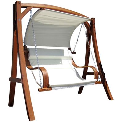 AS-S Design Hollywoodschaukel Gartenschaukel MERU mit Dach aus Holz Lärche