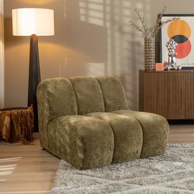 Bronx71 Sessel Luca Chenille olive grün