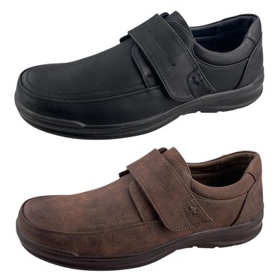 Herren Halbschuhe Klettverschluss Slipper Mokassins Schlupfschuhe Schuhe Neu