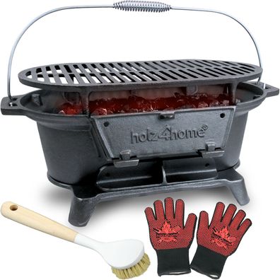 XXL Gusseisen Holzkohle Grill mit Grillrost