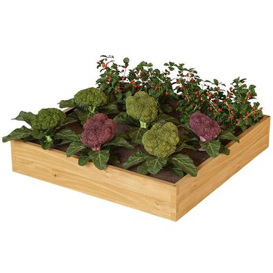 Hochbeet aus Holz mit Vlieseinlage und Metallstiften