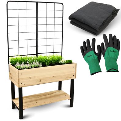 Hochbeet mit Rankgitter aus Metall I Ideal für den Balkon oder Terrasse