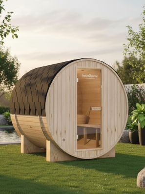 Fasssauna L Pini wood Outdoor Sauna inkl. Ofen (mit Montage)