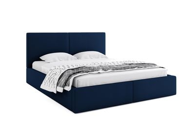 BMS Polsterbett Hilton in Blau inkl. Stauraum und Matratze