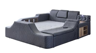 Escape Luxus Bett mit Massageliege und TV Lift 160x200 in Anthrazit