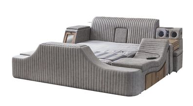 Sunshine Luxus Polsterbet 160x200 cm mit TV Lift und Massage in Creme