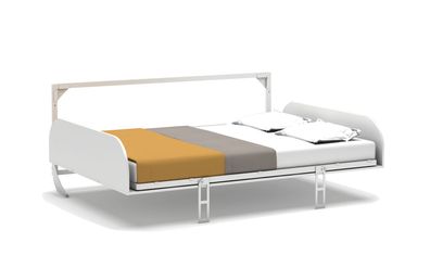 Simple klappbares Wandbett 140x200 cm in Weiß