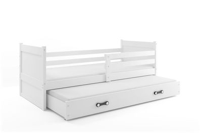 BMS Kinderbett Rico Weiß mit Bettkasten und 2 Matratzen
