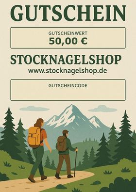 StocknagelShop - Geschenk Gutschein - Motiv 1 - Betrag wählbar / (Wert) 50,00 EUR